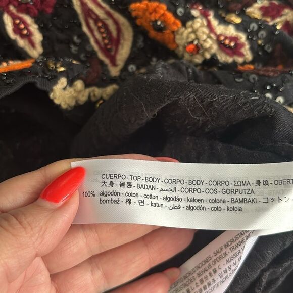 Zara Limited Edition Embroidered / beaded / crystal relaxed fit sweatshirt, M - Picture 12 of 12